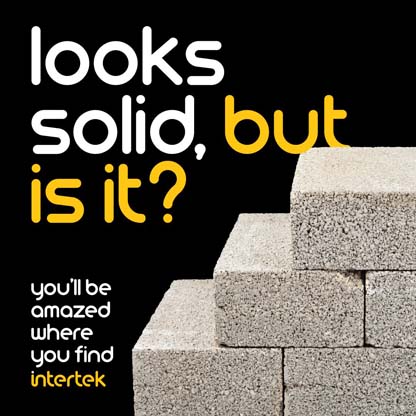 Stacked concrete bricks